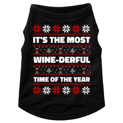 It's The Most WineDerful Time Of The Year Fun Ugly Christmas Doggie Tank
