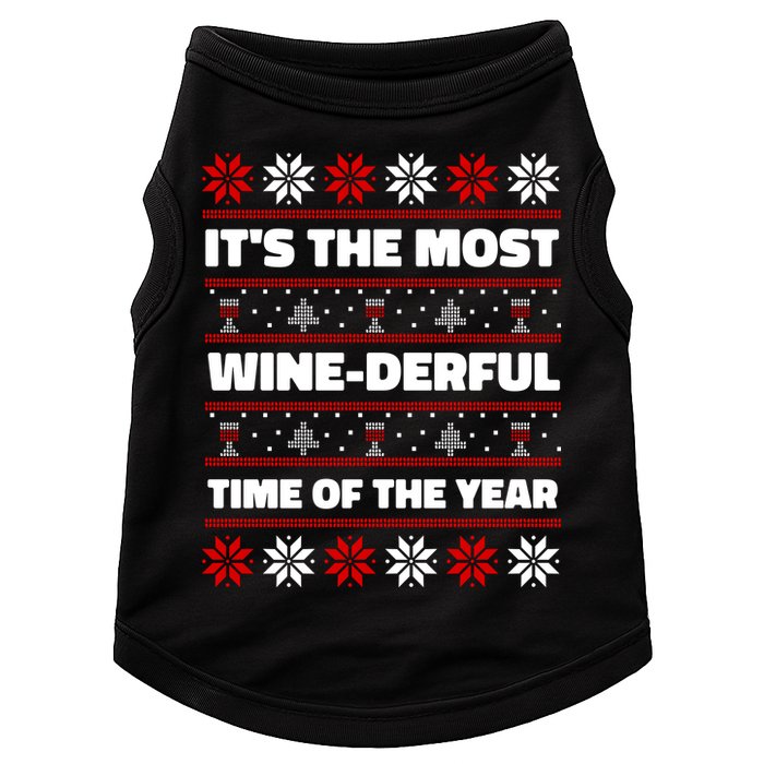 It's The Most WineDerful Time Of The Year Fun Ugly Christmas Doggie Tank
