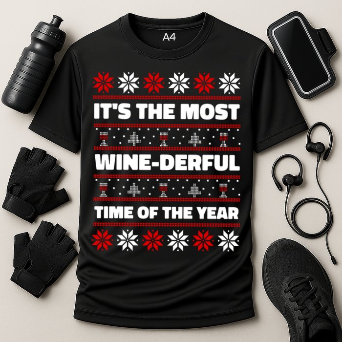 It's The Most WineDerful Time Of The Year Fun Ugly Christmas Performance Shirt