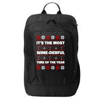 It's The Most WineDerful Time Of The Year Fun Ugly Christmas City Backpack