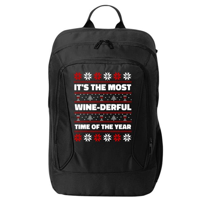 It's The Most WineDerful Time Of The Year Fun Ugly Christmas City Backpack