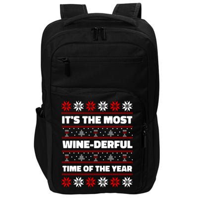 It's The Most WineDerful Time Of The Year Fun Ugly Christmas Impact Tech Backpack
