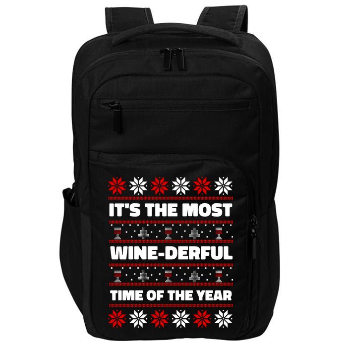 It's The Most WineDerful Time Of The Year Fun Ugly Christmas Impact Tech Backpack