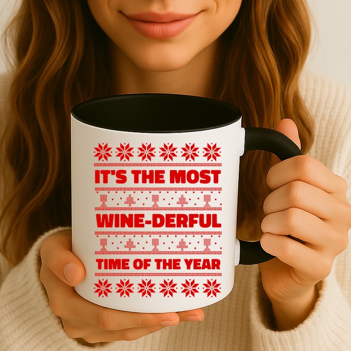 It's The Most WineDerful Time Of The Year Fun Ugly Christmas Mug