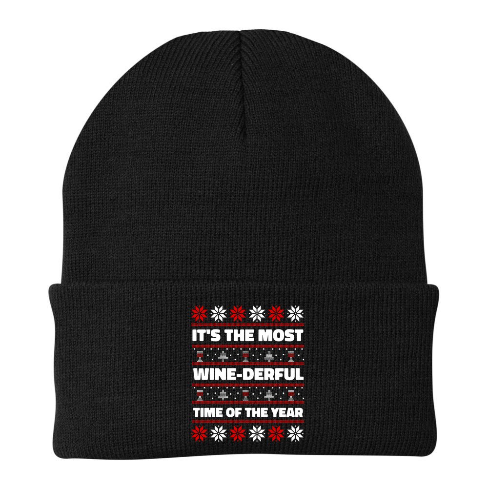It's The Most WineDerful Time Of The Year Fun Ugly Christmas Beanie