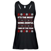 It's The Most WineDerful Time Of The Year Fun Ugly Christmas Ladies Essential Flowy Tank