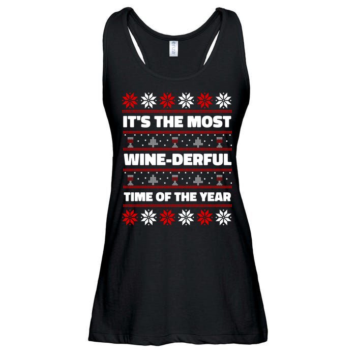 It's The Most WineDerful Time Of The Year Fun Ugly Christmas Ladies Essential Flowy Tank