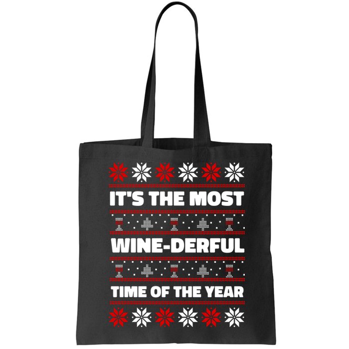 It's The Most WineDerful Time Of The Year Fun Ugly Christmas Bag