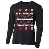 It's The Most WineDerful Time Of The Year Fun Ugly Christmas Cooling Performance Long Sleeve Crew