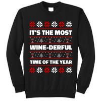 It's The Most WineDerful Time Of The Year Fun Ugly Christmas Tall Sweatshirt