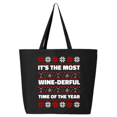 It's The Most WineDerful Time Of The Year Fun Ugly Christmas 25L Jumbo Tote