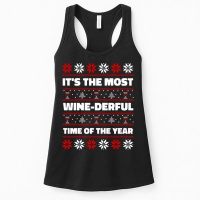 It's The Most WineDerful Time Of The Year Fun Ugly Christmas Womens Tank Top