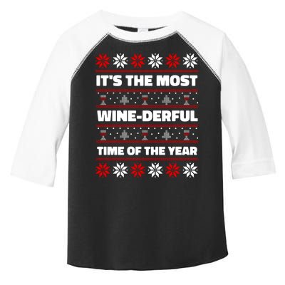 It's The Most WineDerful Time Of The Year Fun Ugly Christmas Toddler Fine Jersey T-Shirt