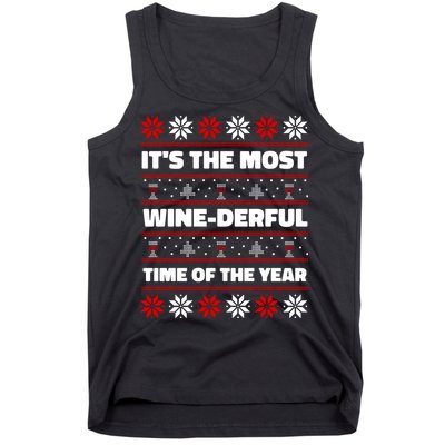 It's The Most WineDerful Time Of The Year Fun Ugly Christmas Tank Top