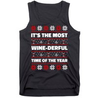 It's The Most WineDerful Time Of The Year Fun Ugly Christmas Tank Top