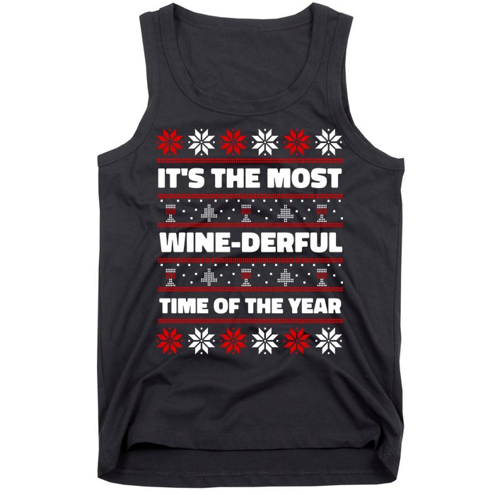 It's The Most WineDerful Time Of The Year Fun Ugly Christmas Tank Top