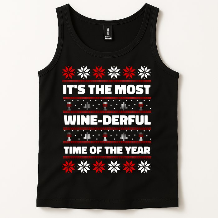 It's The Most WineDerful Time Of The Year Fun Ugly Christmas Tank Top