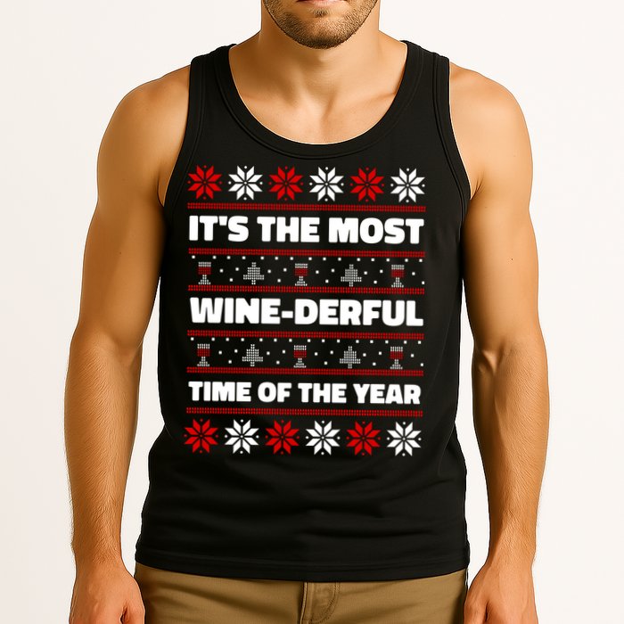 It's The Most WineDerful Time Of The Year Fun Ugly Christmas Tank Top
