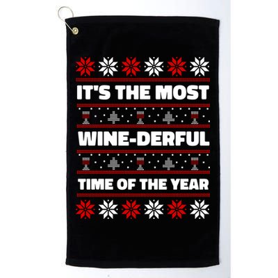 It's The Most WineDerful Time Of The Year Fun Ugly Christmas Golf Towel