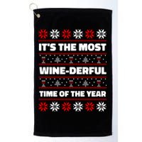 It's The Most WineDerful Time Of The Year Fun Ugly Christmas Golf Towel