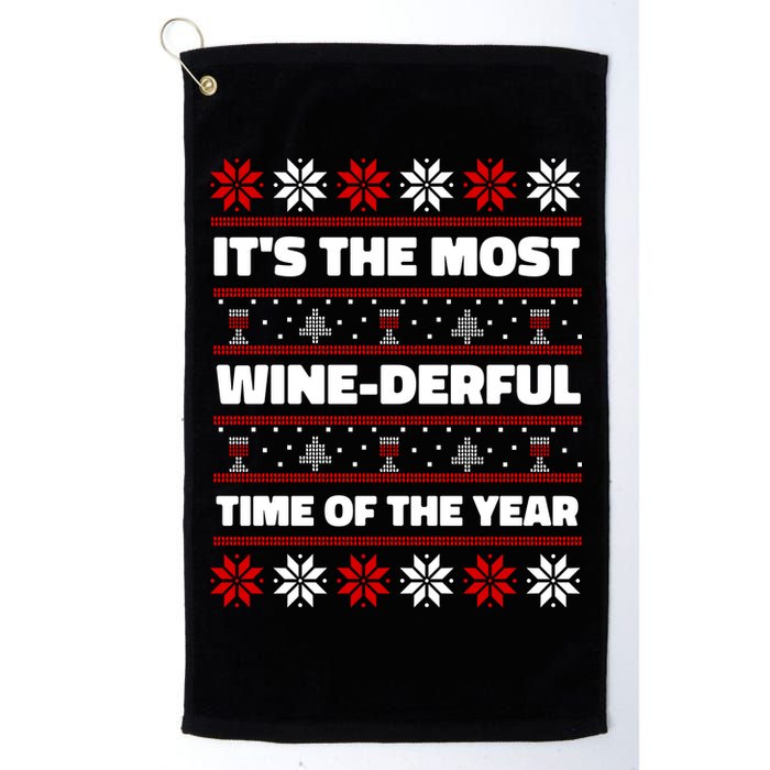 It's The Most WineDerful Time Of The Year Fun Ugly Christmas Golf Towel