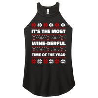 It's The Most WineDerful Time Of The Year Fun Ugly Christmas Women's Perfect Tri Rocker Tank