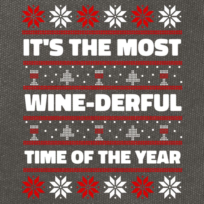 It's The Most WineDerful Time Of The Year Fun Ugly Christmas Cotton Canvas Backpack