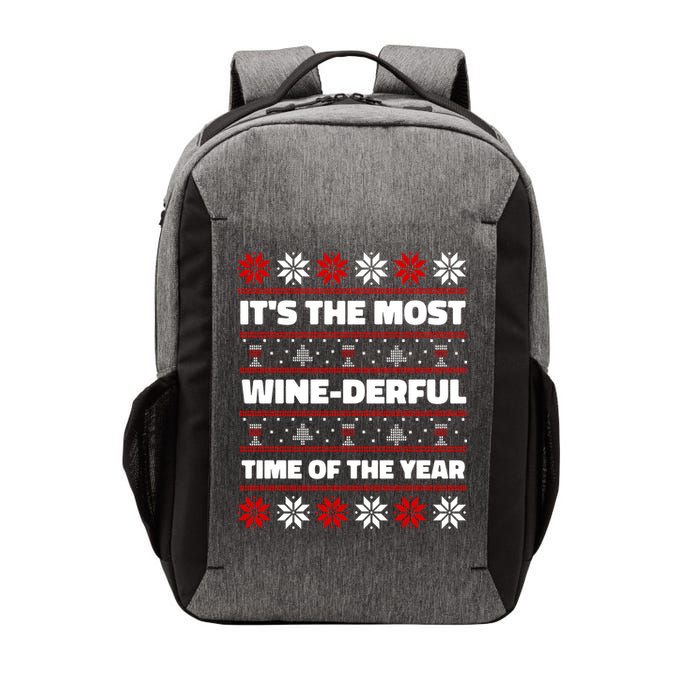 It's The Most WineDerful Time Of The Year Fun Ugly Christmas Vector Backpack