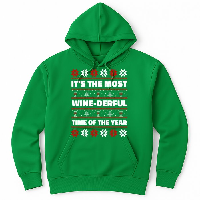 It's The Most WineDerful Time Of The Year Fun Ugly Christmas Hoodie