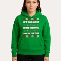 It's The Most WineDerful Time Of The Year Fun Ugly Christmas Hoodie