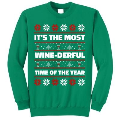 It's The Most WineDerful Time Of The Year Fun Ugly Christmas Sweatshirt