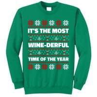 It's The Most WineDerful Time Of The Year Fun Ugly Christmas Sweatshirt