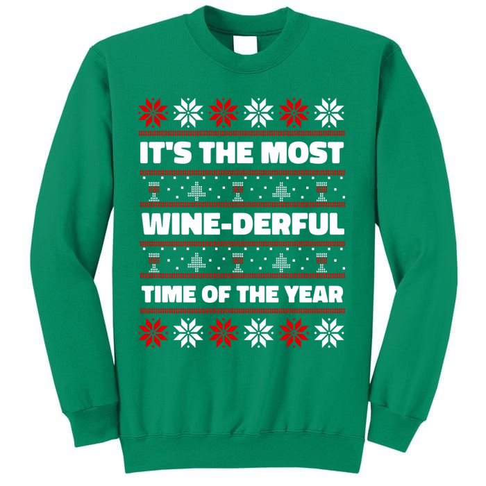 It's The Most WineDerful Time Of The Year Fun Ugly Christmas Sweatshirt