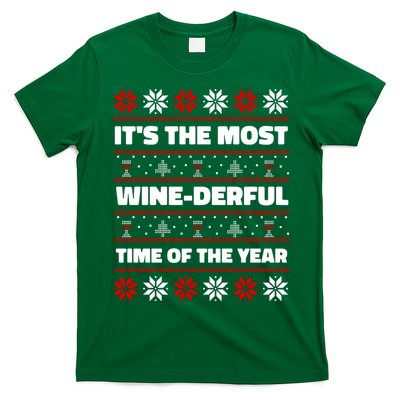 It's The Most WineDerful Time Of The Year Fun Ugly Christmas T-Shirt