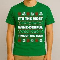 It's The Most WineDerful Time Of The Year Fun Ugly Christmas T-Shirt
