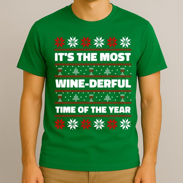 It's The Most WineDerful Time Of The Year Fun Ugly Christmas T-Shirt