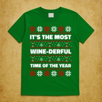 It's The Most WineDerful Time Of The Year Fun Ugly Christmas T-Shirt