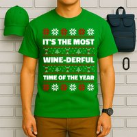 It's The Most WineDerful Time Of The Year Fun Ugly Christmas T-Shirt