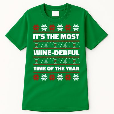 It's The Most WineDerful Time Of The Year Fun Ugly Christmas Tall T-Shirt