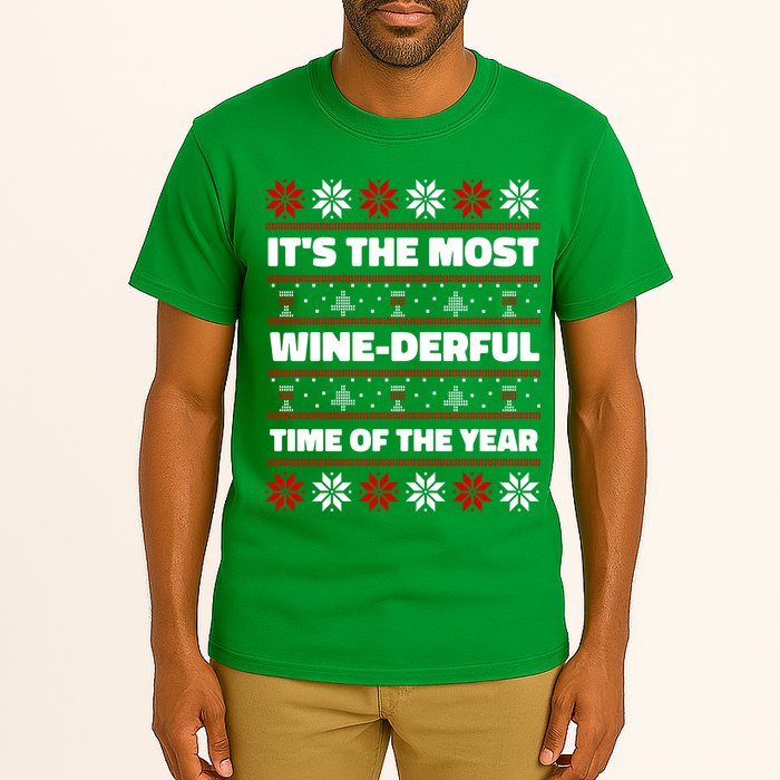 It's The Most WineDerful Time Of The Year Fun Ugly Christmas Tall T-Shirt