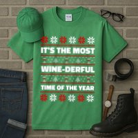 It's The Most WineDerful Time Of The Year Fun Ugly Christmas Tall T-Shirt