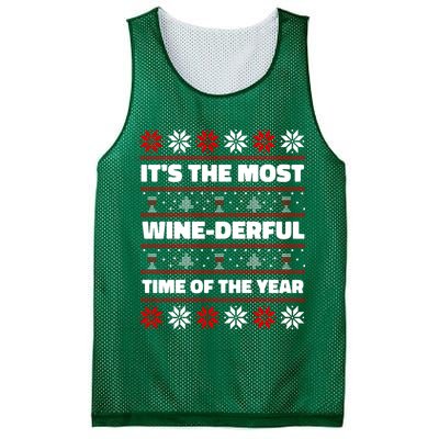 It's The Most WineDerful Time Of The Year Fun Ugly Christmas Mesh Reversible Basketball Jersey Tank