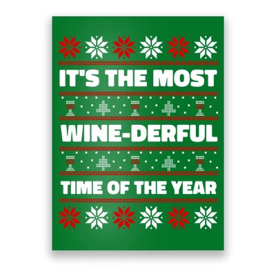 It's The Most WineDerful Time Of The Year Fun Ugly Christmas Poster