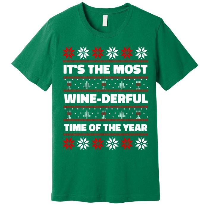 It's The Most WineDerful Time Of The Year Fun Ugly Christmas Premium T-Shirt