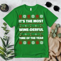 It's The Most WineDerful Time Of The Year Fun Ugly Christmas Premium T-Shirt