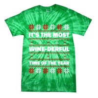 It's The Most WineDerful Time Of The Year Fun Ugly Christmas Tie-Dye T-Shirt