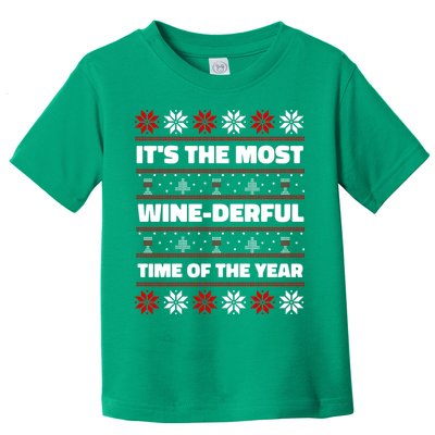It's The Most WineDerful Time Of The Year Fun Ugly Christmas Toddler T-Shirt