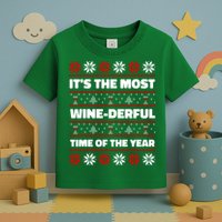 It's The Most WineDerful Time Of The Year Fun Ugly Christmas Toddler T-Shirt