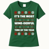 It's The Most WineDerful Time Of The Year Fun Ugly Christmas Womens T-Shirt