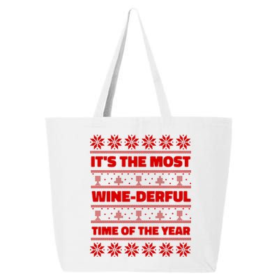 It's The Most WineDerful Time Of The Year Fun Ugly Christmas 25L Jumbo Tote